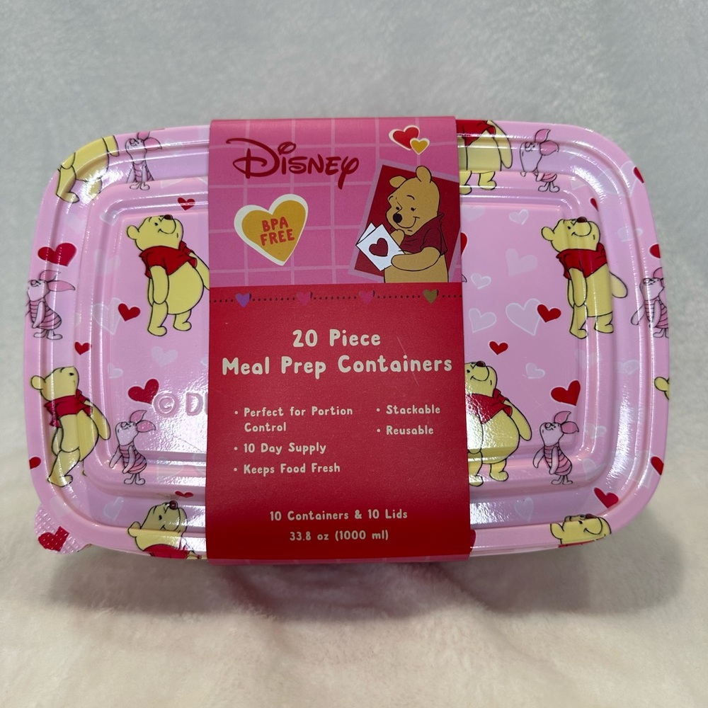 ‼️SOLD‼️Disney Winnie the Pooh Meal Prep Containers | 20 Piece BPA Free | Pink